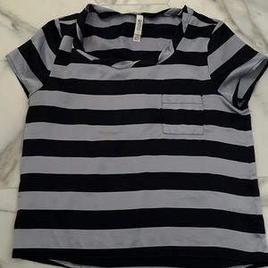 Sound & Matter striped satin pocket tee